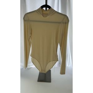 MANGOPOP Women's Mock Turtle Neck Long Sleeve Tops Bodysuit size small